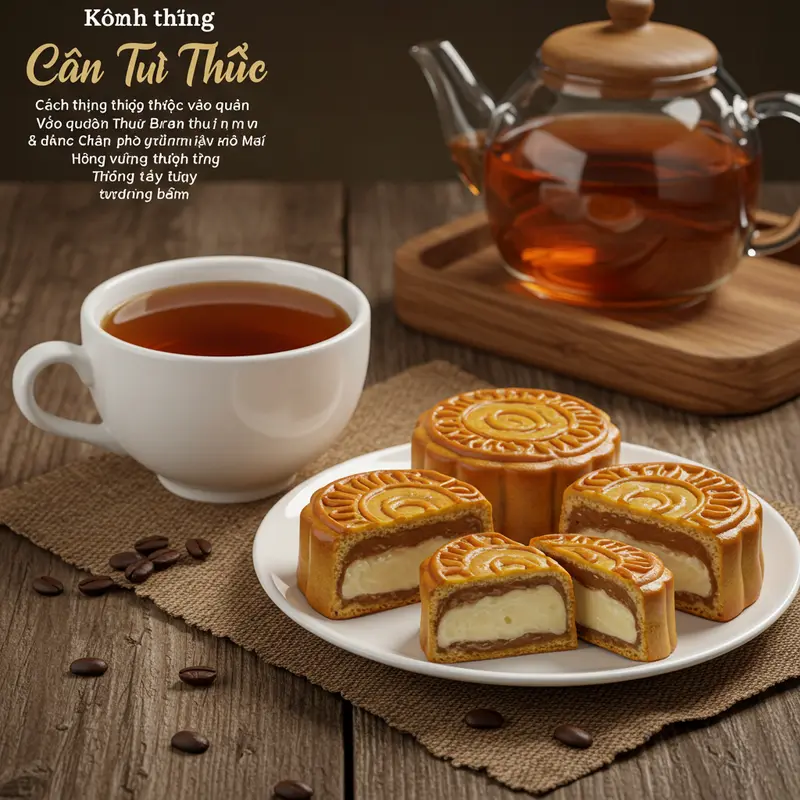 Gia đình truyền thống bên bàn bánh Trung Thu cổ điển