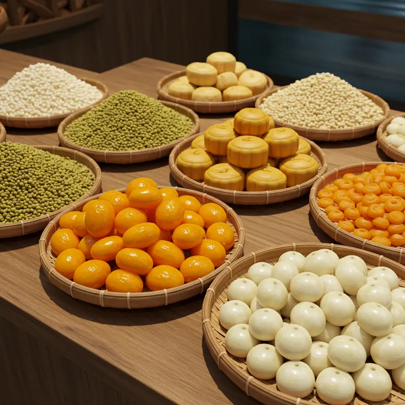 Bàn tay nghệ nhân tạo hình bánh trung thu truyền thống.