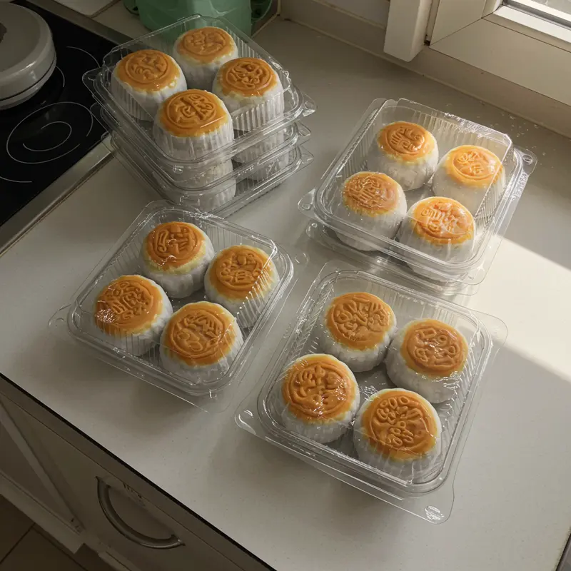 Bánh mochi Trung Thu tươi và các dấu hiệu nhận biết bánh bắt đầu hỏng.