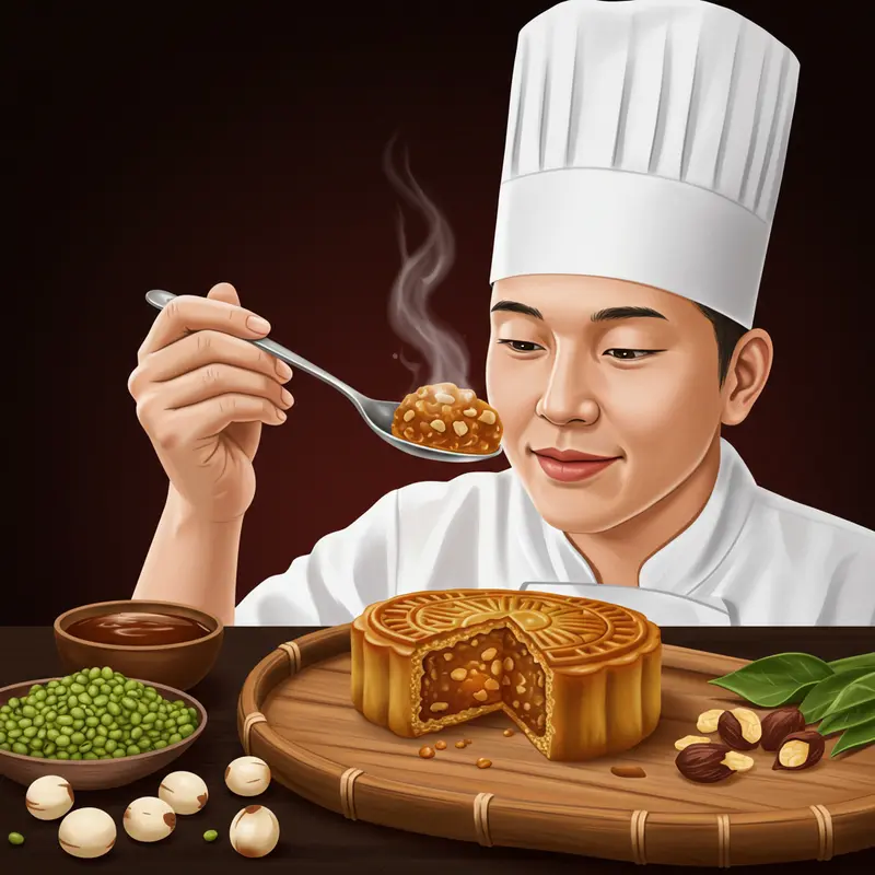 Nhân bánh trung thu bị chảy dầu so với nhân đạt chuẩn.