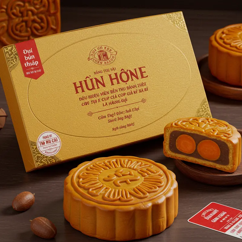 Hộp bánh trung thu cao cấp và hàng giả dễ lẫn lộn trên thị trường.