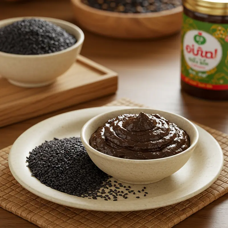 Nhân đậu xanh truyền thống với màu vàng tươi và kết cấu mịn màng