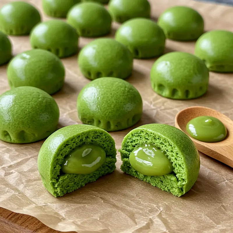 Bánh trung thu lava trà xanh với lớp nhân tan chảy độc đáo và lớp vỏ mềm mịn.