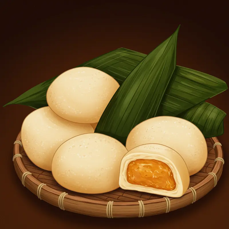 Những chiếc mochi với vỏ bị khô, nứt bên cạnh mochi có vỏ mềm mịn hoàn hảo.