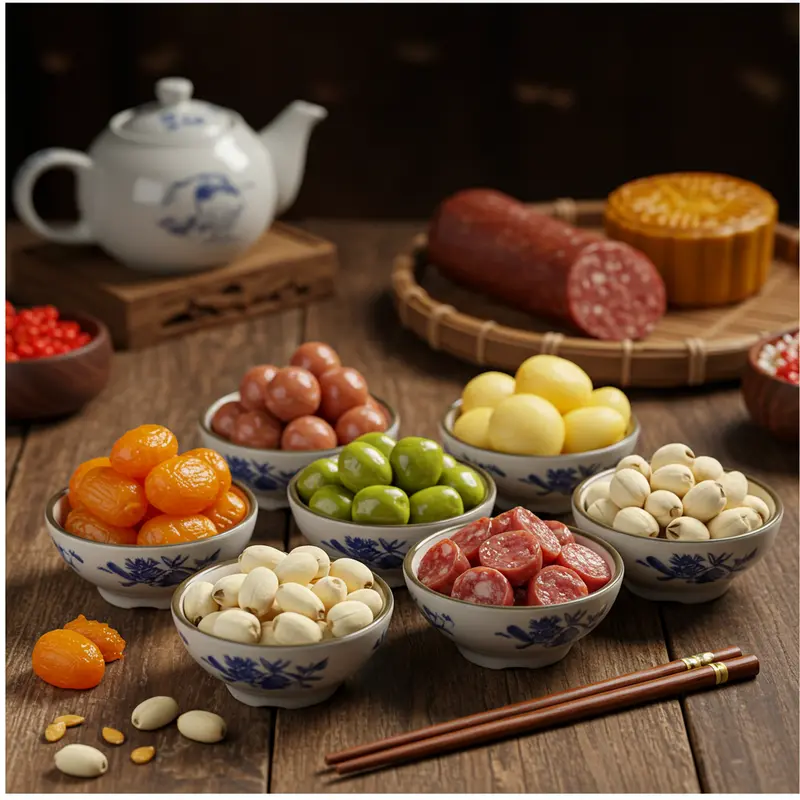 Nguyên liệu truyền thống làm nên nhân thập cẩm đặc sắc.