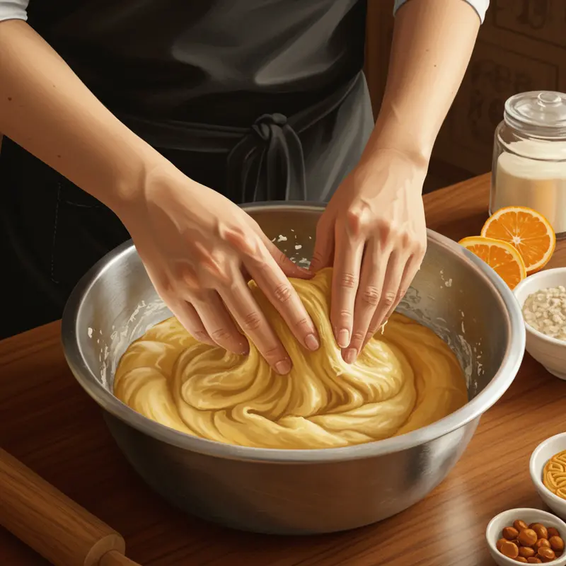 Nguyên liệu làm bánh trung thu mini được bày trí đẹp mắt trên bàn gỗ.