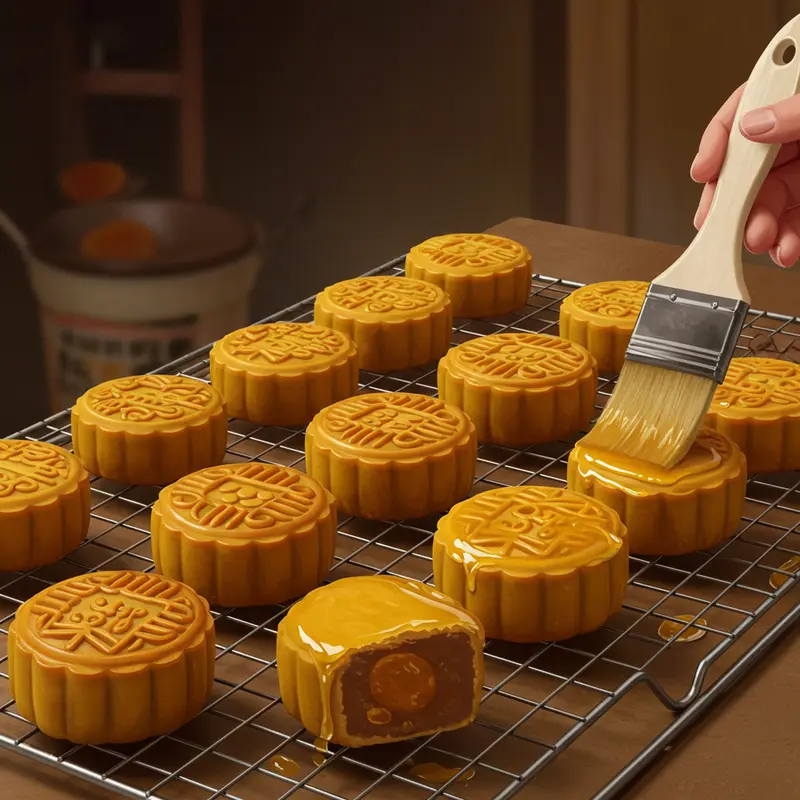 Bánh nướng nhân khoai môn trong không gian Trung Thu truyền thống Việt Nam.