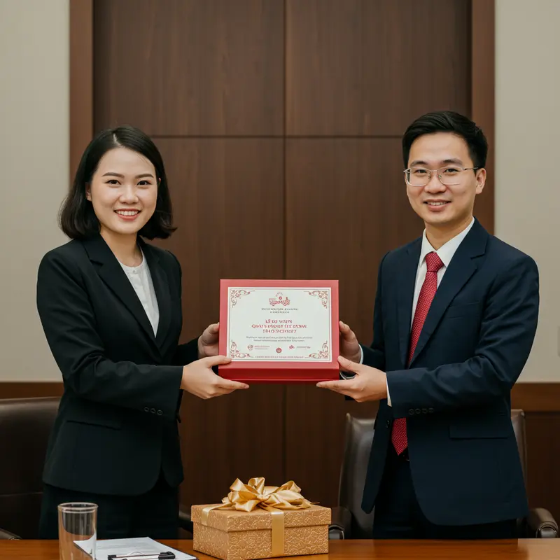 Các hộp quà sang trọng, đại diện cho từng ngành nghề khác nhau.