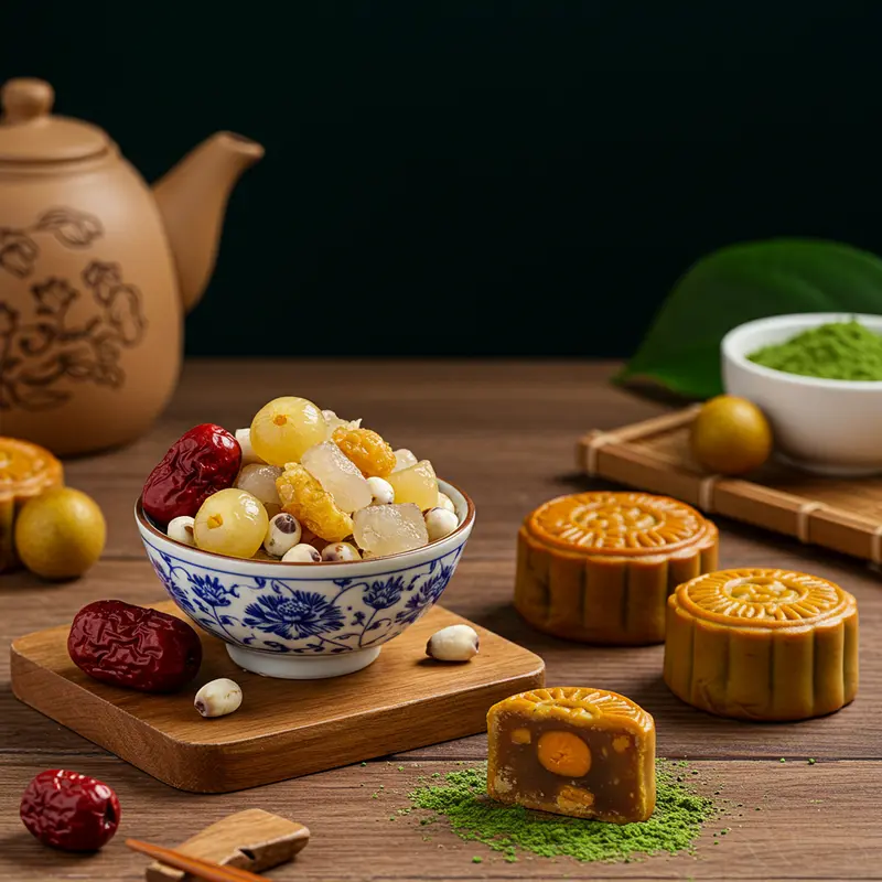 Hạt sen tươi trong bát gỗ truyền thống thể hiện sự thuần khiết của nguyên liệu tự nhiên