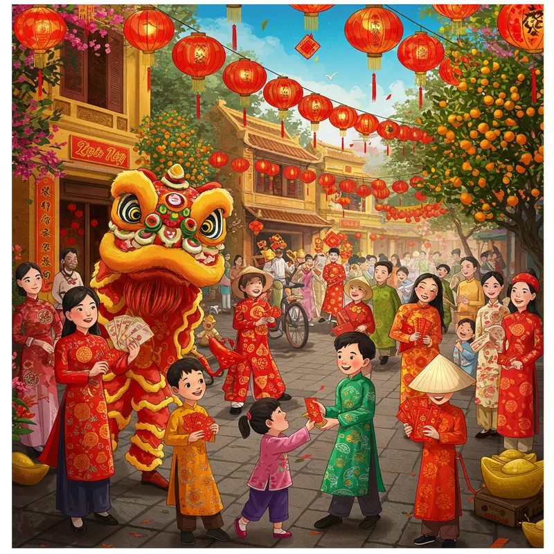 Gia đình Việt đoàn tụ bên bàn thờ Tổ tiên ngày Tết Nguyên Đán.