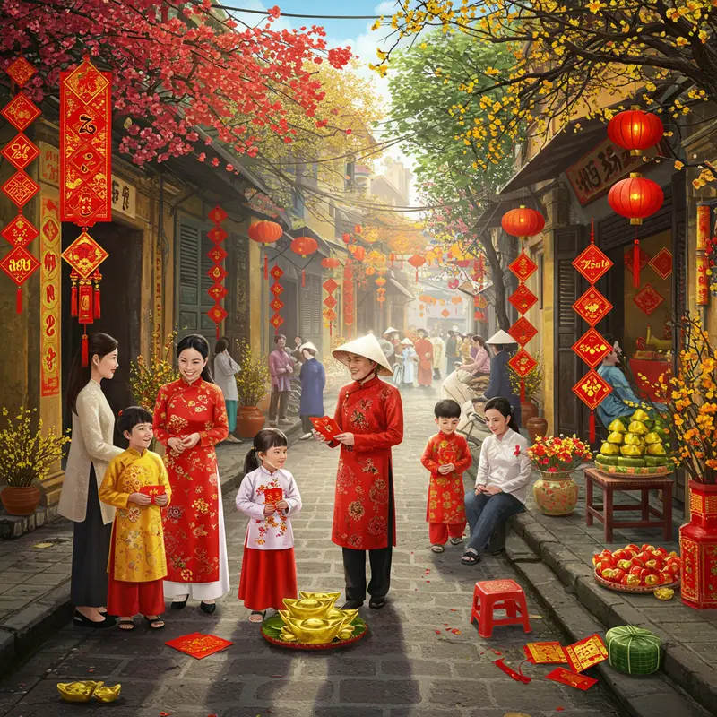 Ngôi làng Việt cổ đón xuân, lưu giữ lịch sử Tết Nguyên Đán.