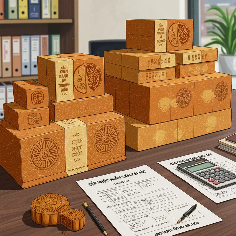 Hộp bánh Trung Thu sang trọng tôn vinh giá trị quà tặng doanh nghiệp.