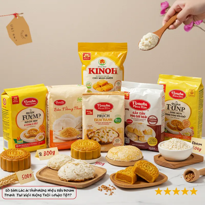 Các loại bột mì phổ biến dùng làm bánh Trung Thu và công dụng của chúng.