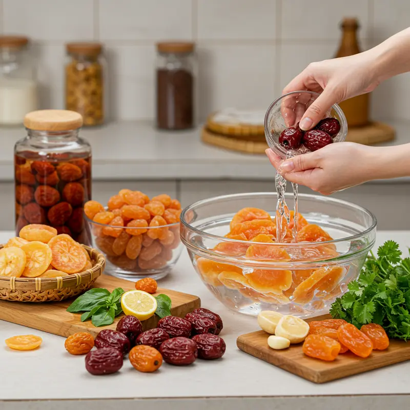 Chuẩn bị mứt sạch sẽ, rửa và ngâm để sơ chế nhân bánh Trung Thu.