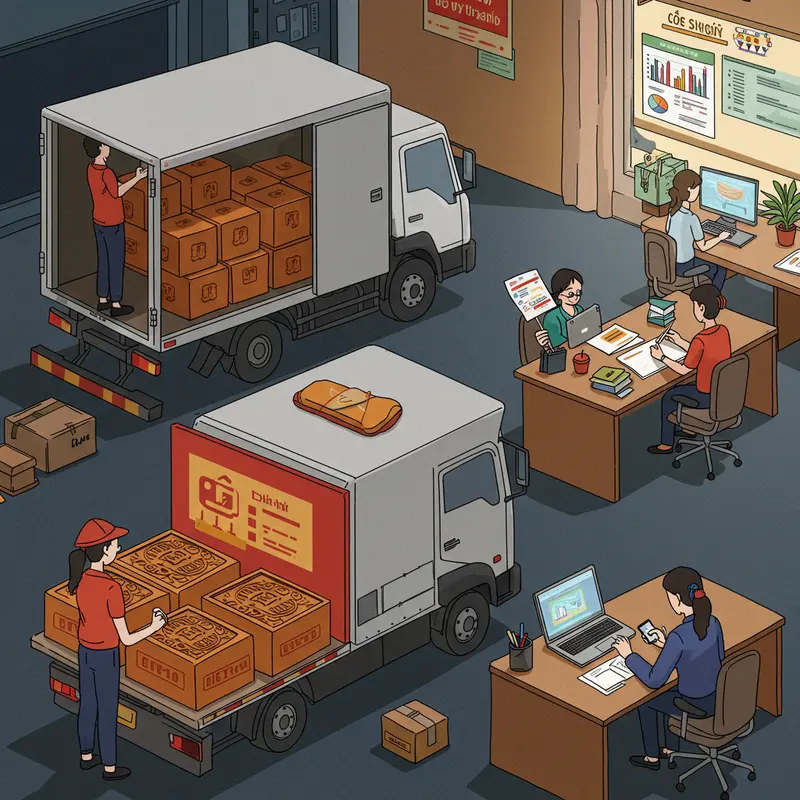 Không khí trao tặng bánh Trung thu ấm áp trong doanh nghiệp.