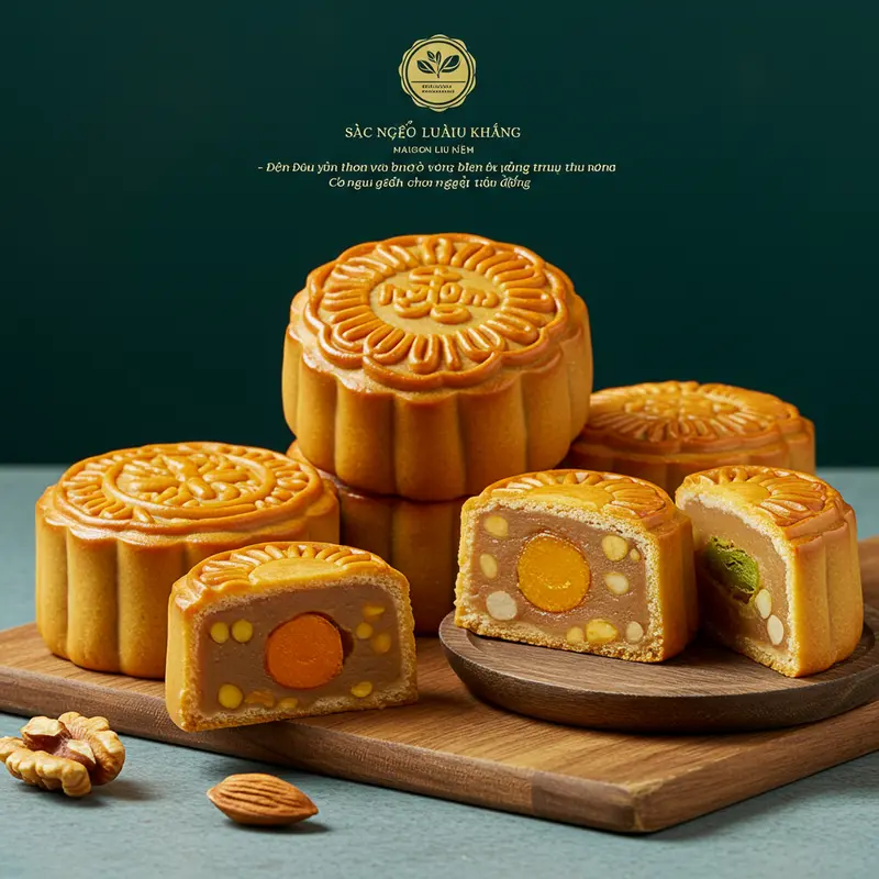 Bánh Trung Thu nhân ít đường và nguyên liệu tự nhiên, an toàn cho sức khoẻ.