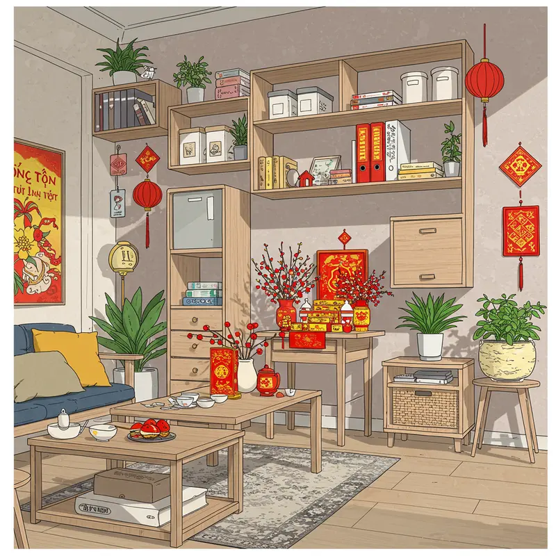 Gia đình Việt cùng nhau dọn dẹp, trang trí nhà cửa chuẩn bị đón Tết.