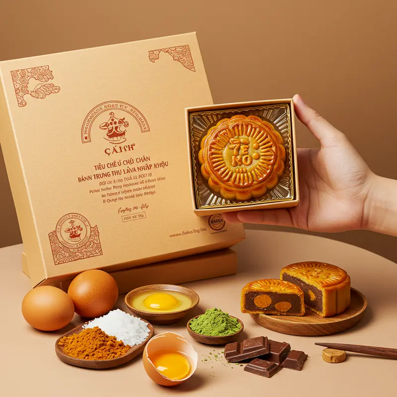 Đĩa bánh trung thu lava nhập khẩu đa dạng vị với nhân trứng muối, matcha và socola đang tan chảy.