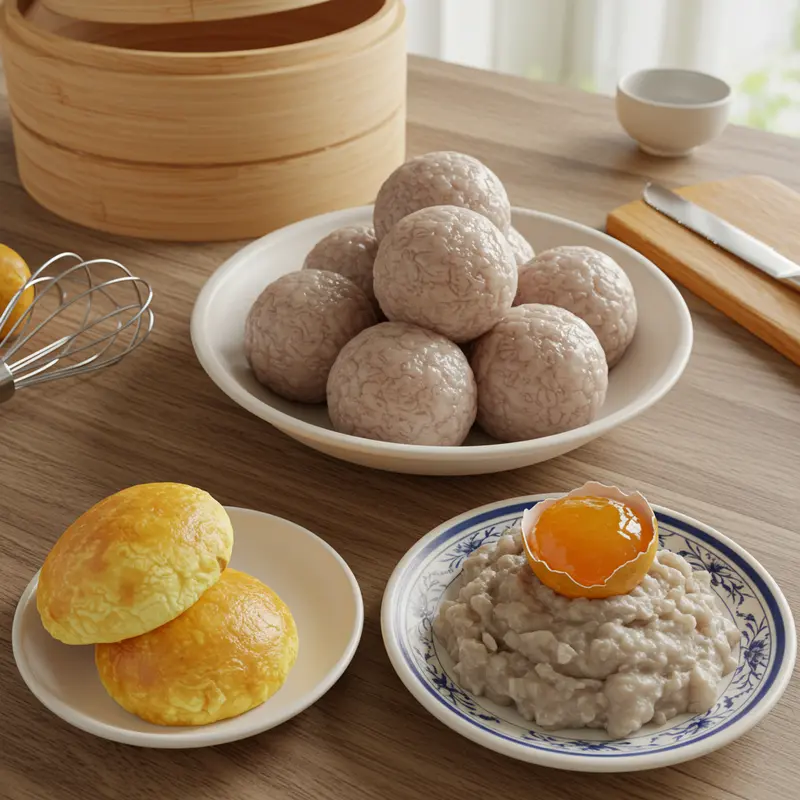 Nguyên liệu tươi ngon tạo nên nhân khoai môn mochi trứng muối chuẩn vị.