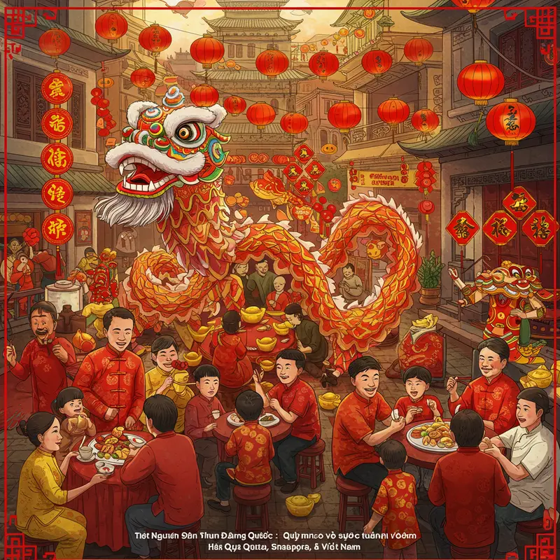 Không khí sum vầy gia đình trong dịp Tết Âm lịch ở các quốc gia Châu Á.