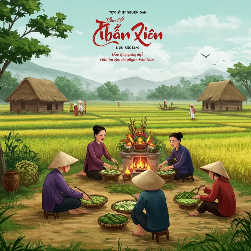 Gia đình Việt sum vầy bên bàn cỗ cúng tổ tiên ngày Tết.