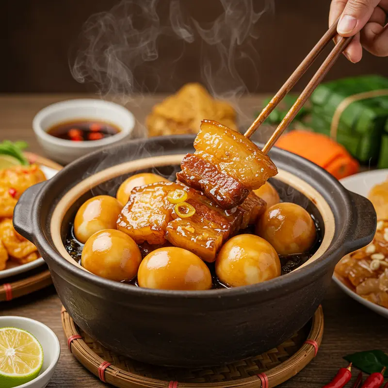 Gia đình Việt quây quần bên mâm cơm ngày Tết với đa dạng món ăn truyền thống.