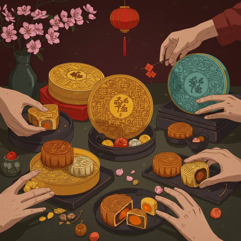 Bánh trung thu lava với nhân tan chảy và hộp quà sang trọng