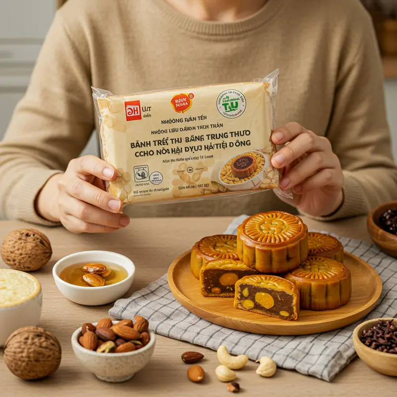 Người tiểu đường cẩn thận xem nhãn thành phần trước khi chọn bánh Trung Thu.