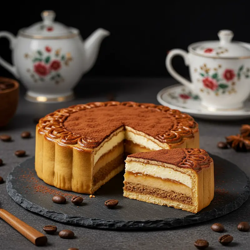 Gia đình truyền thống bên bàn bánh Trung Thu cổ điển