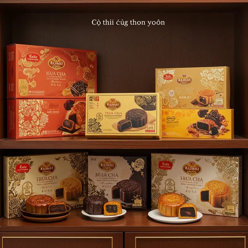 Đĩa bánh trung thu lava nhập khẩu đa dạng vị với nhân trứng muối, matcha và socola đang tan chảy.