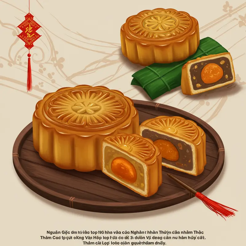 Bánh Trung Thu truyền thống với nhân thập cẩm đa dạng.