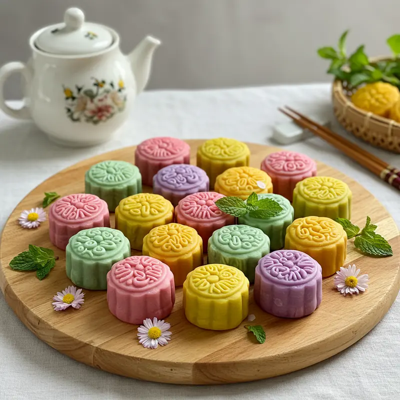 Nguyên liệu làm bánh trung thu dẻo mini đầy đủ, tươi ngon.