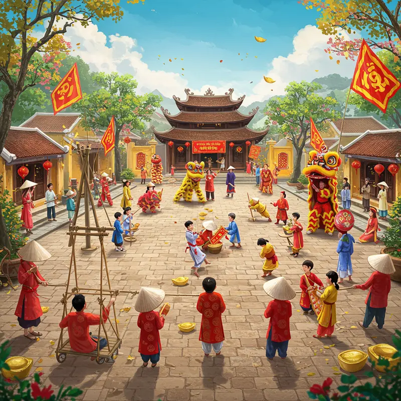 Ngôi làng Việt cổ đón xuân, lưu giữ lịch sử Tết Nguyên Đán.