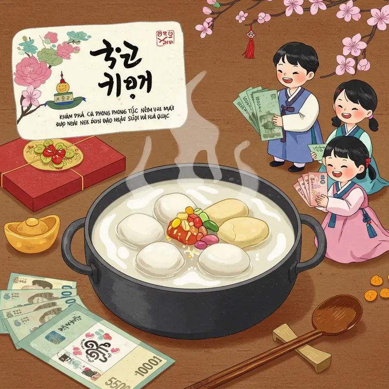 Gia đình Hàn Quốc sum vầy đầu năm mới trong trang phục Hanbok.