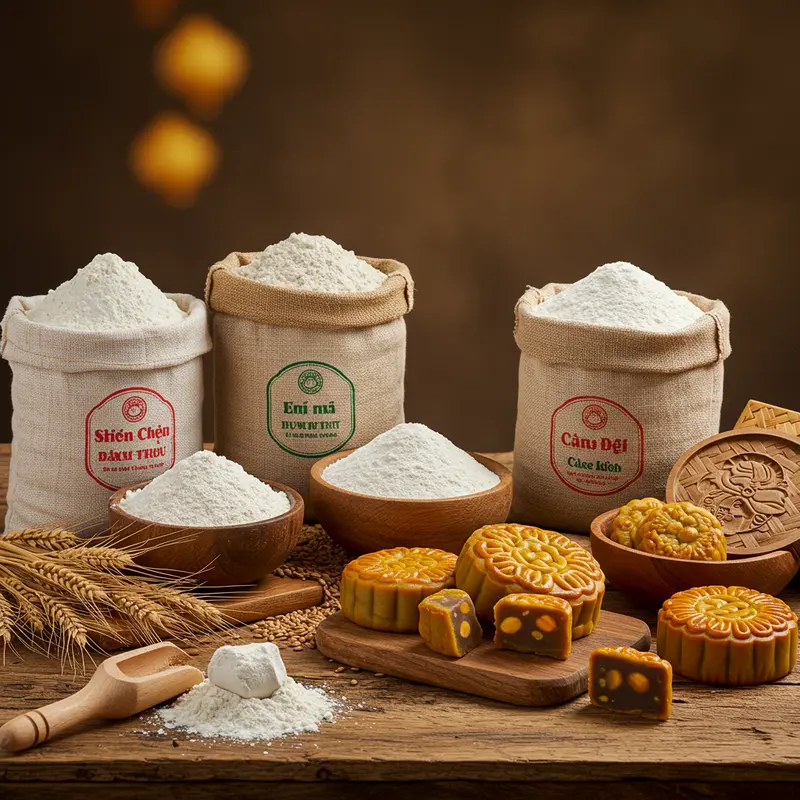 Các loại bột mì phổ biến dùng làm bánh Trung Thu và công dụng của chúng.