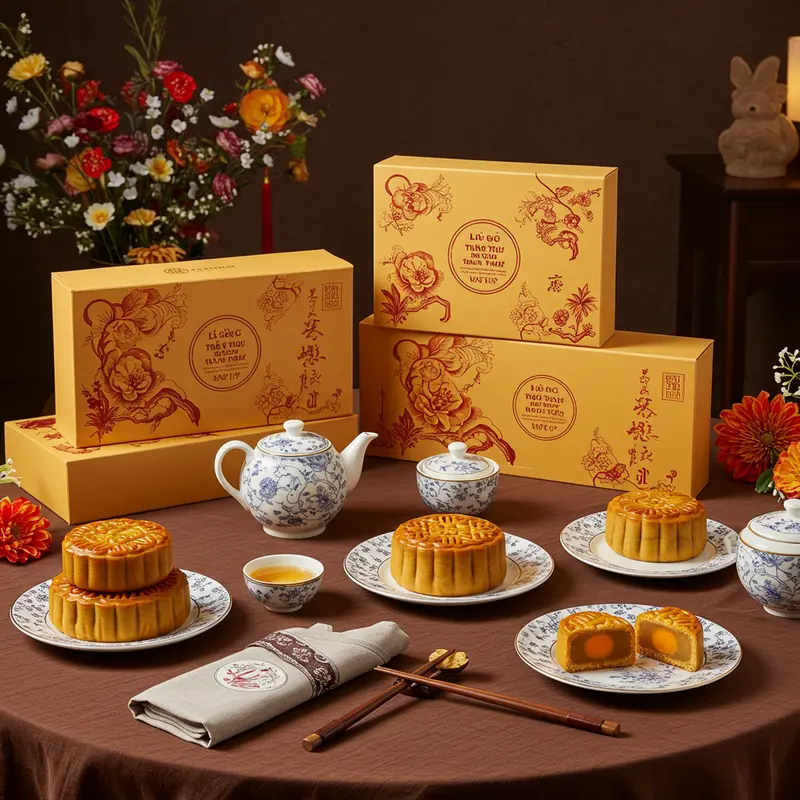 Hộp bánh Trung Thu sang trọng mang đậm giá trị truyền thống và ý nghĩa tri ân.