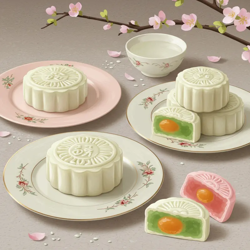 Bánh Trung Thu nướng truyền thống với lớp vỏ vàng nâu bóng mịn.