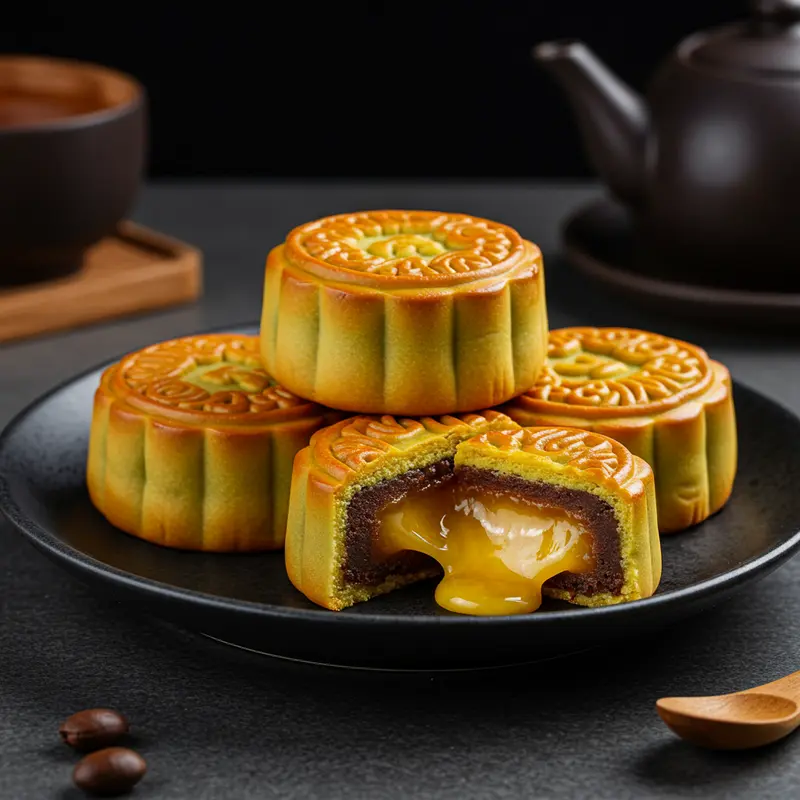 Bánh trung thu truyền thống: vỏ nướng và vỏ dẻo tinh tế.