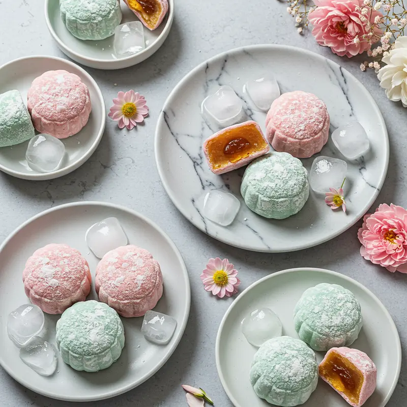 Bánh trung thu truyền thống: vỏ nướng và vỏ dẻo tinh tế.