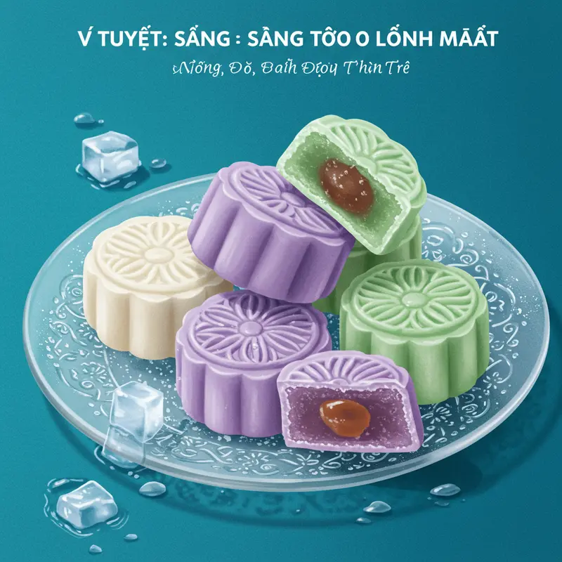 Bánh Trung Thu nướng truyền thống với lớp vỏ vàng nâu bóng mịn.