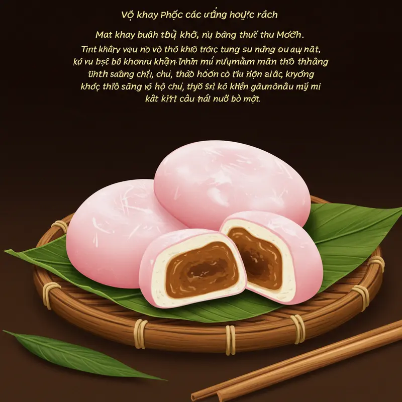 Những chiếc mochi với vỏ bị khô, nứt bên cạnh mochi có vỏ mềm mịn hoàn hảo.