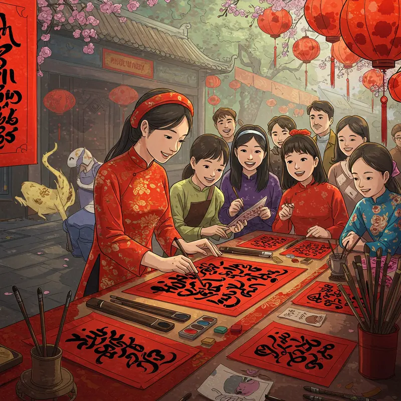 Không khí nhộn nhịp và linh thiêng tại chùa vào dịp Tết.