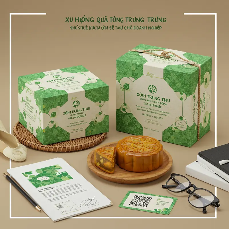 Set quà bánh Trung Thu cao cấp kết nối doanh nghiệp và đối tác.