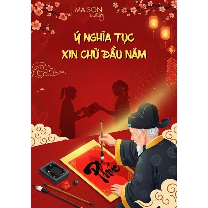 Một nghệ nhân nối truyền thống Việt Nam đang viết thư pháp bằng bút lông trên giấy trắng.