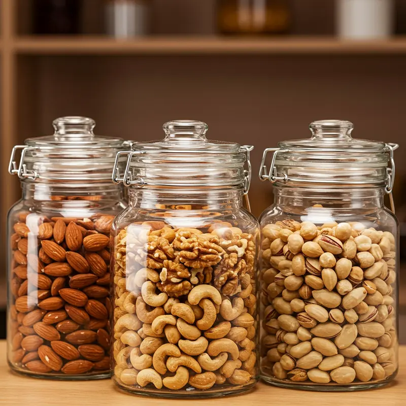 Hộp quà Tết sang trọng với các loại hạt cao cấp tươi ngon.