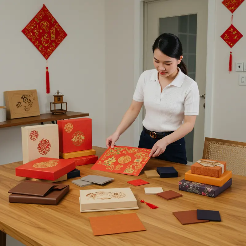 Các chất liệu hộp quà Tết tạo nên ấn tượng và truyền tải thông điệp sang trọng.