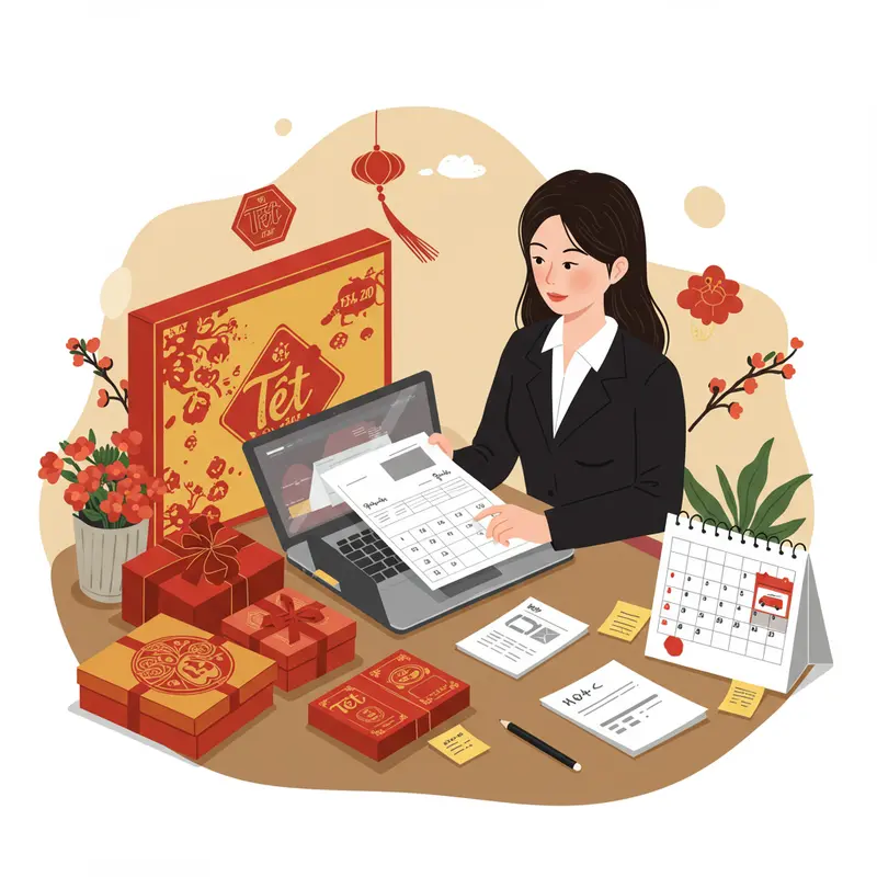 Các hộp quà Tết thiết kế tinh tế, chú trọng yếu tố thẩm mỹ và thông điệp doanh nghiệp.