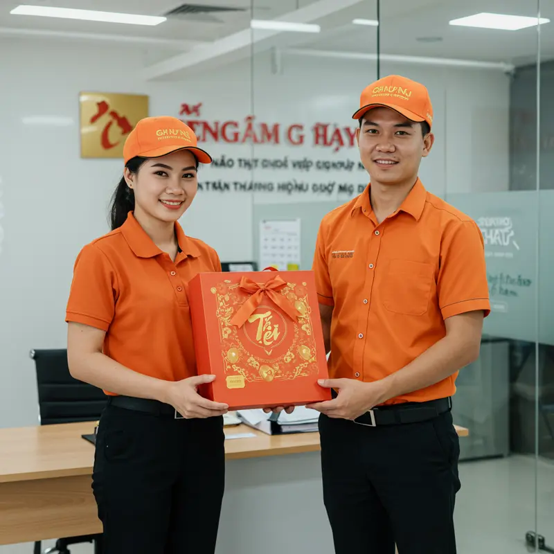 Hộp quà Tết cao cấp trình bày sang trọng, tạo ấn tượng đẳng cấp.