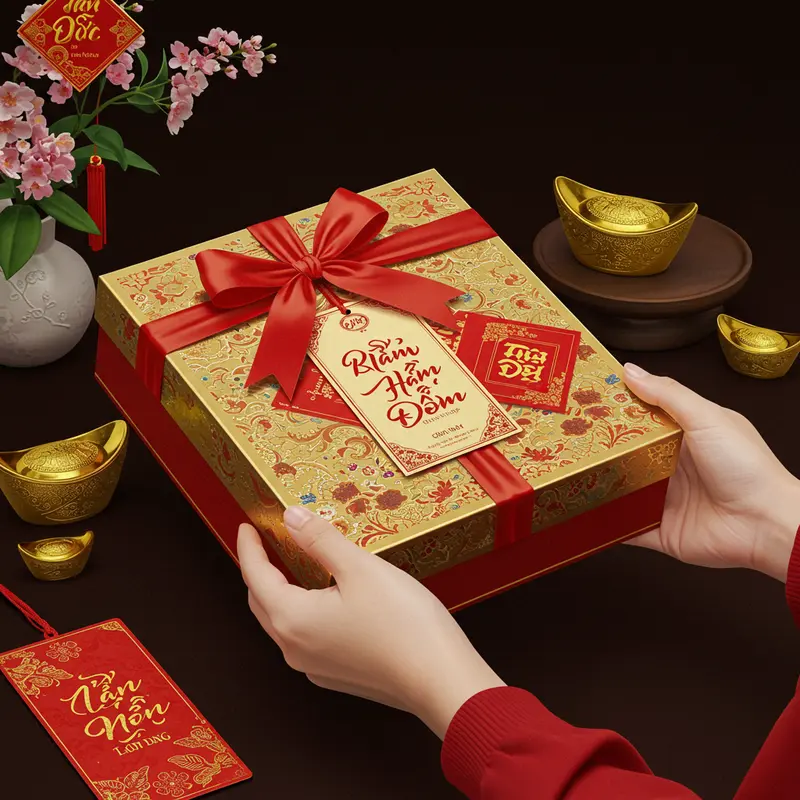 Gia đình Việt trao tặng lời chúc và lì xì ngày Tết trong không khí sum vầy.