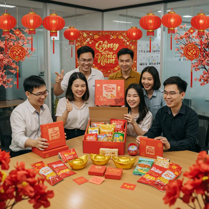 Hộp quà Tết là cầu nối gắn kết quan hệ doanh nghiệp.